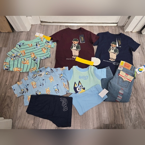Baby Boy's Lot All Brand NWT Polo, Levis, Bluey Sets Size 4/4T - Picture 1 of 10